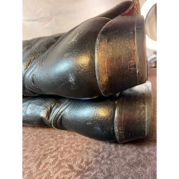 Dos De Oro  Cowboy Black Cowhide‎ Leather Boots, men\'s main image 4